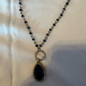 Dark Blue Pendant Necklace